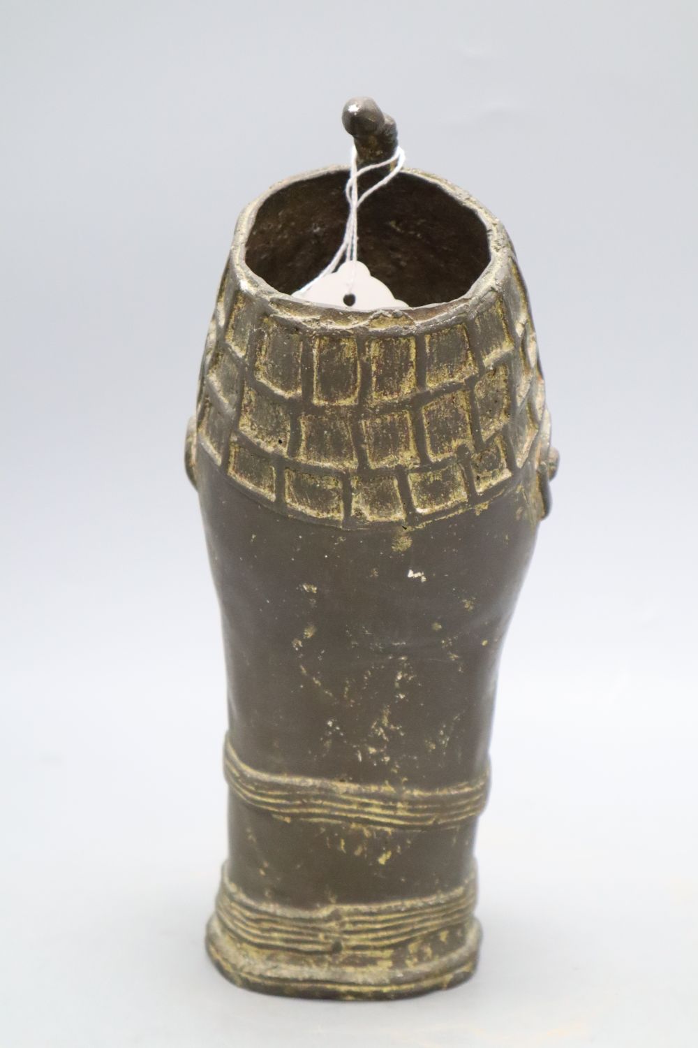 A Benin style bronze bust, height 27cm